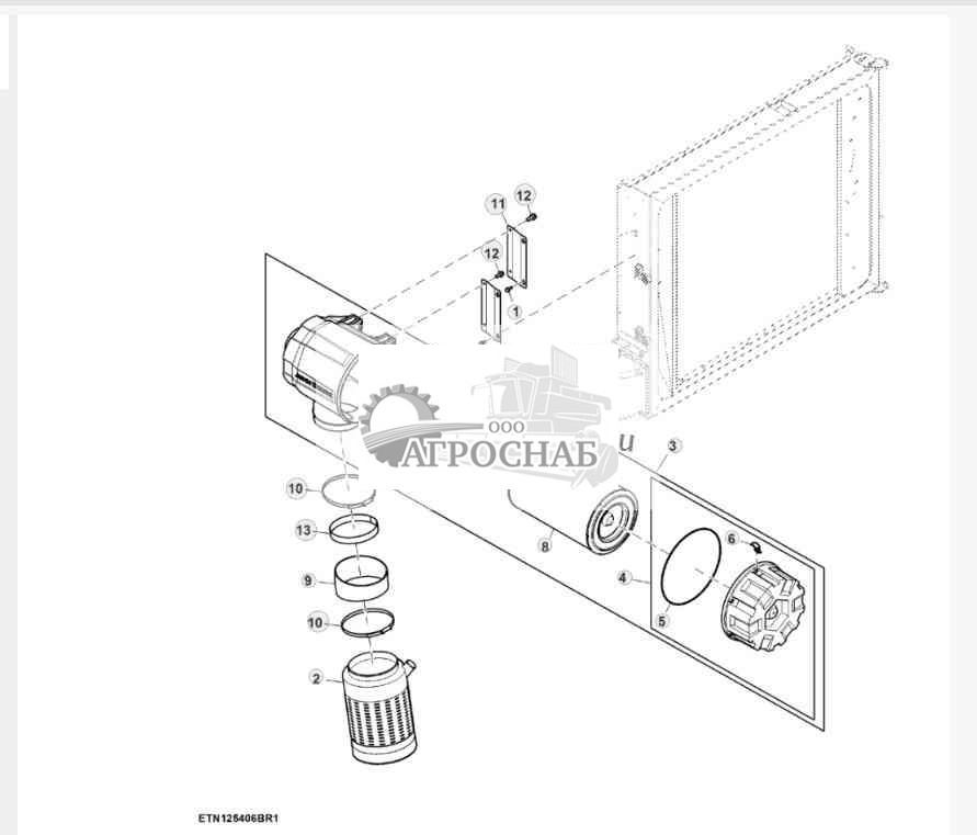 Система воздухозабора, фильтр и предварительный очиститель 